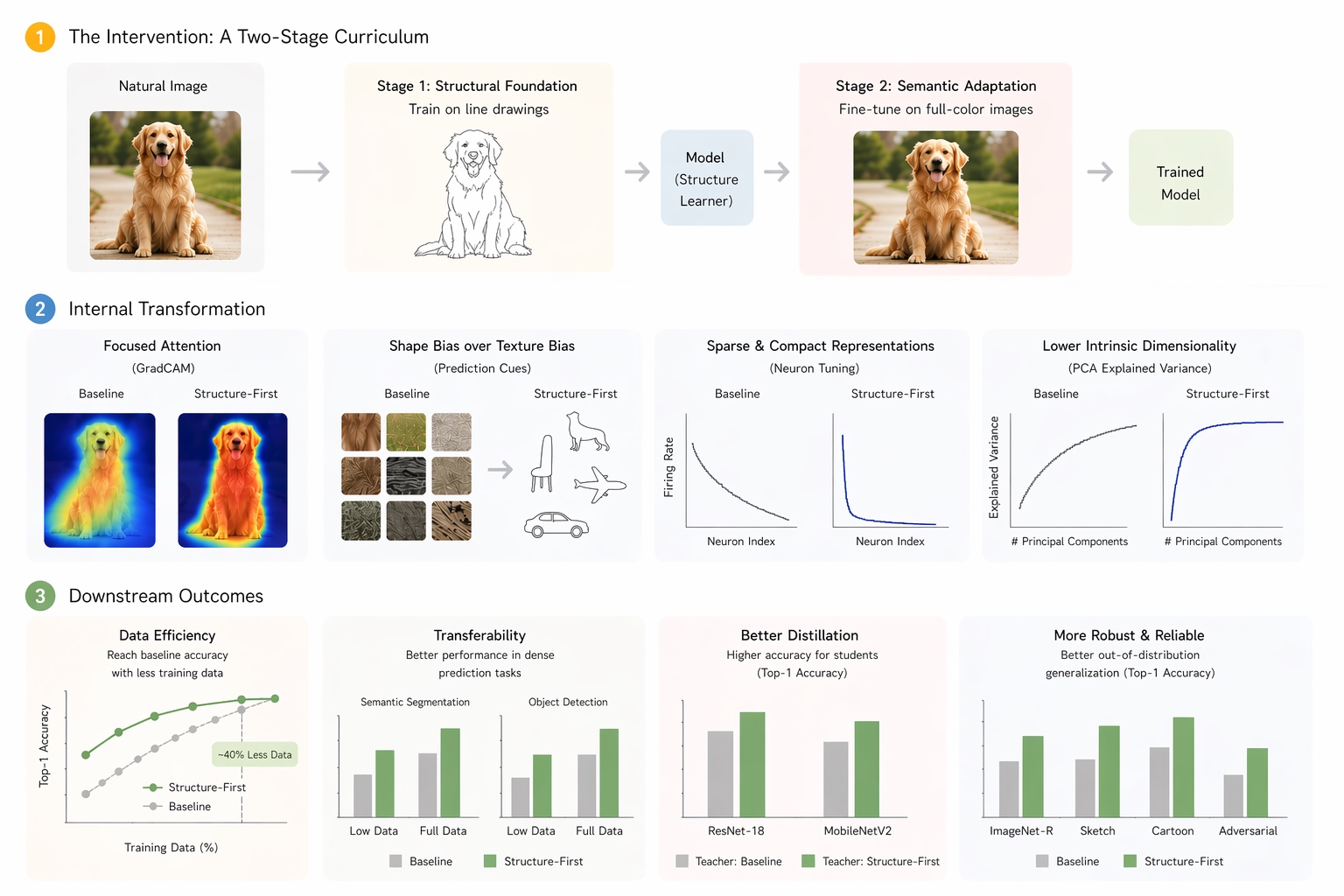 Structure-first learning paper visual with line-drawing based representation learning
